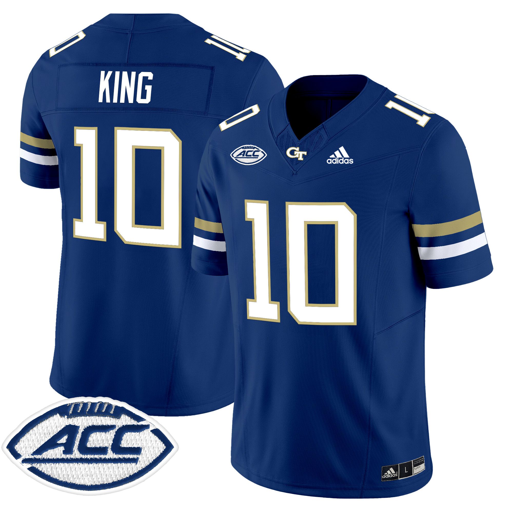 Men Georgia Tech #10 King Blue Asidas 2024 Vapor Limited NCAA Jersey style 1->more ncaa teams->NCAA Jersey